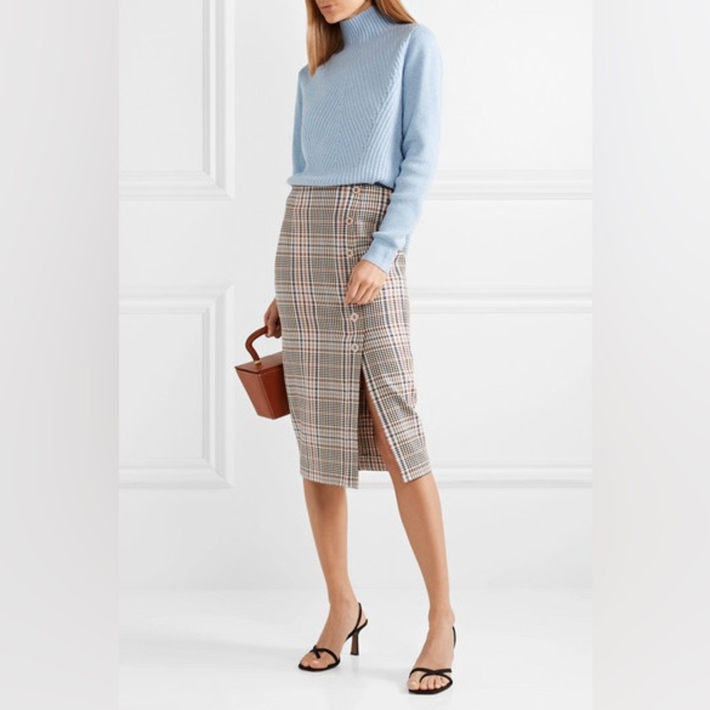 Veronica Beard Plaid Midi Pencil Melor Skirt Size 8
